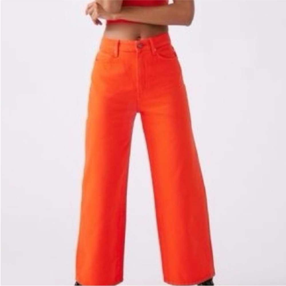 BDG High Rise Bright Orange Wide-Leg Jeans